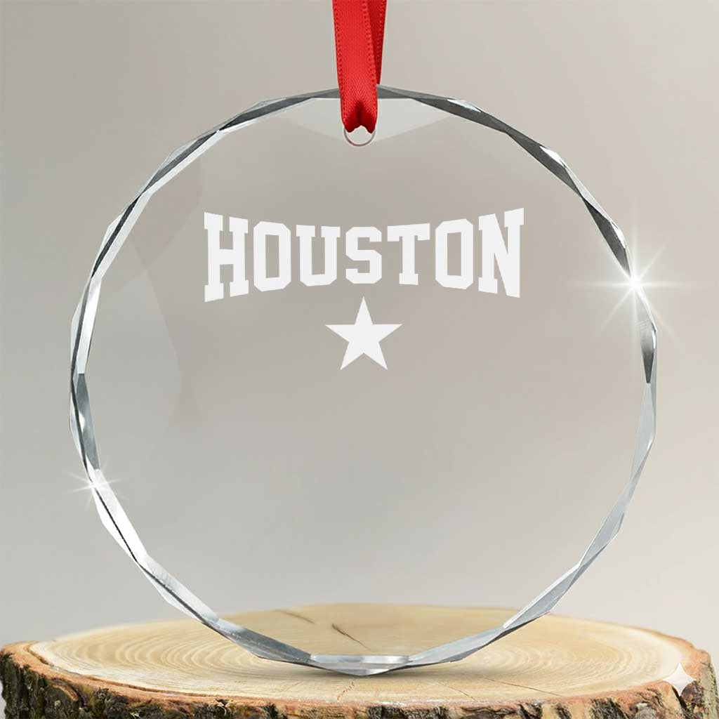 Vintage Houston Crystal Glass Ornament Retro Texas Throwback Athletic Sports Style 80s 90s