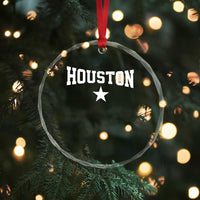 Vintage Houston Crystal Glass Ornament Retro Texas Throwback Athletic Sports Style 80s 90s