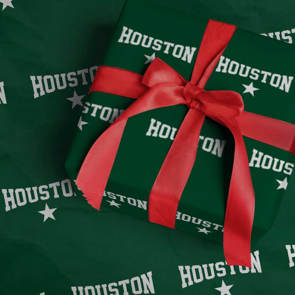 Vintage Houston Wrapping Paper Roll Retro Texas Throwback Athletic Sports Style 80s 90s