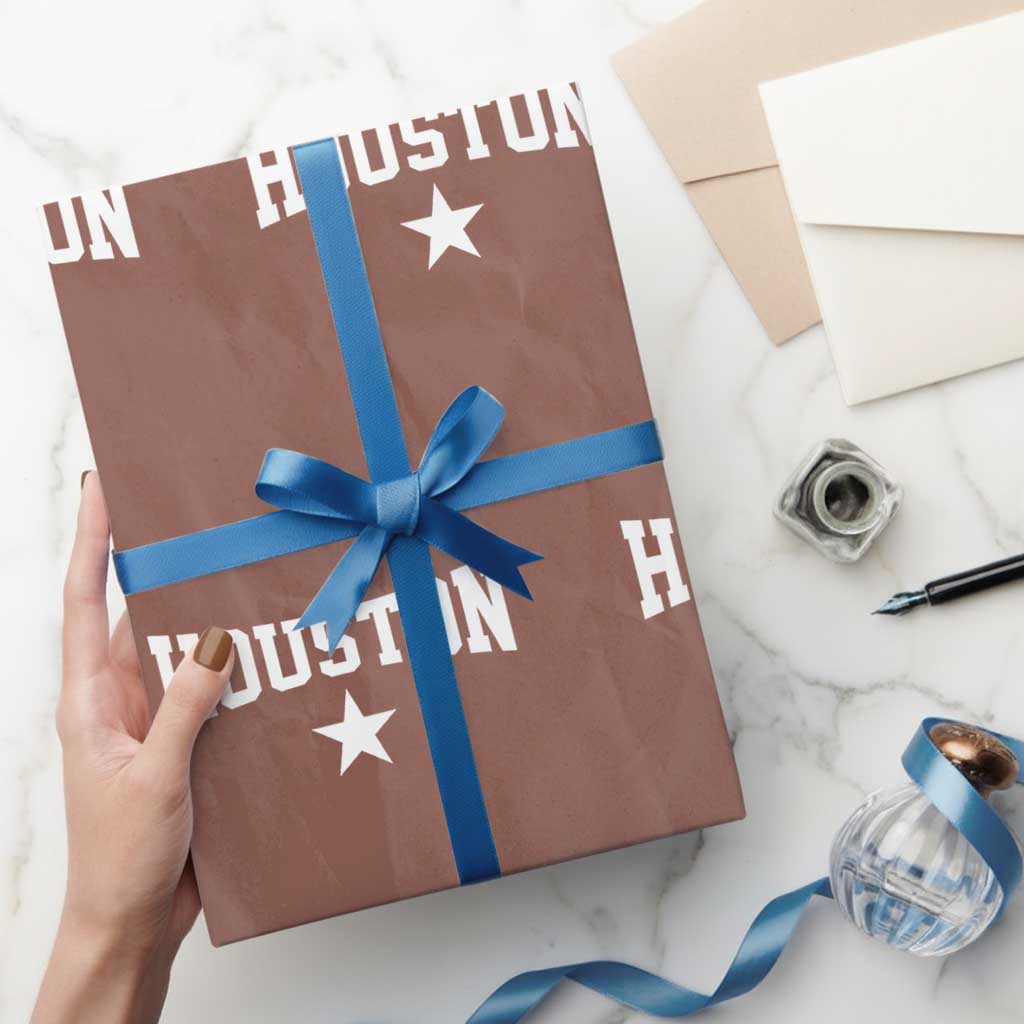 Vintage Houston Wrapping Paper Roll Retro Texas Throwback Athletic Sports Style 80s 90s