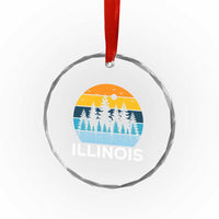 Vintage Illinois Mountain Forest Crystal Glass Ornament Nature Adventure Gift