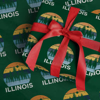 Vintage Illinois Mountain Forest Wrapping Paper Roll Nature Adventure Gift