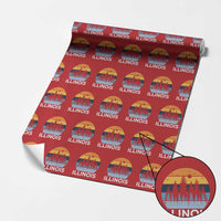 Vintage Illinois Mountain Forest Wrapping Paper Roll Nature Adventure Gift
