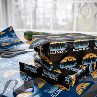 Vintage Illinois Mountain Forest Wrapping Paper Roll Nature Adventure Gift