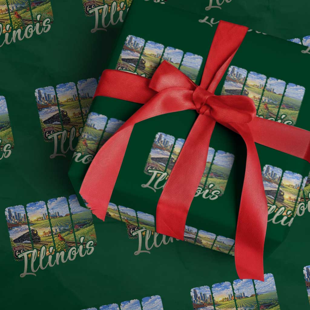 Vintage Illinois State Route Highway 66 Wrapping Paper Roll Southwest Souvenir