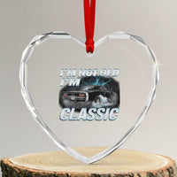 Vintage I'm Not Old I'm Classic Heart Crystal Glass Ornament Funny Car Graphic Racing Drift Car