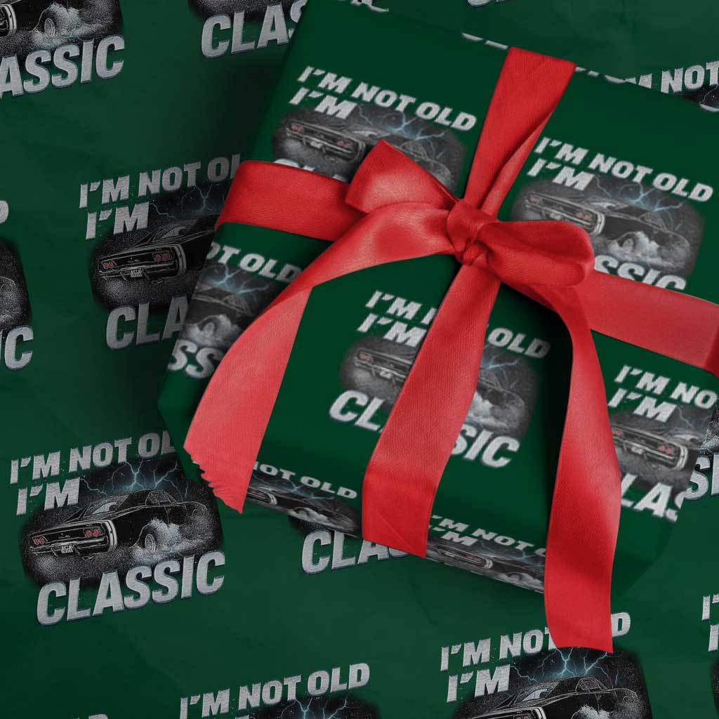 Vintage I'm Not Old I'm Classic Wrapping Paper Roll Funny Car Graphic Racing Drift Car