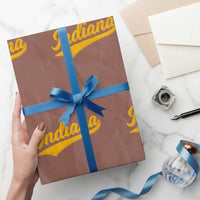 Vintage Indiana Retro Yellow Throwback Distressed Wrapping Paper Roll Retro Classic IN State Pride - Wonder Print Shop