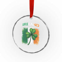 Vintage Ireland Shamrock Irish Flag St Patricks Day Crystal Glass Ornament