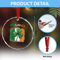 Vintage Ireland Shamrock Irish Flag St Patricks Day Crystal Glass Ornament