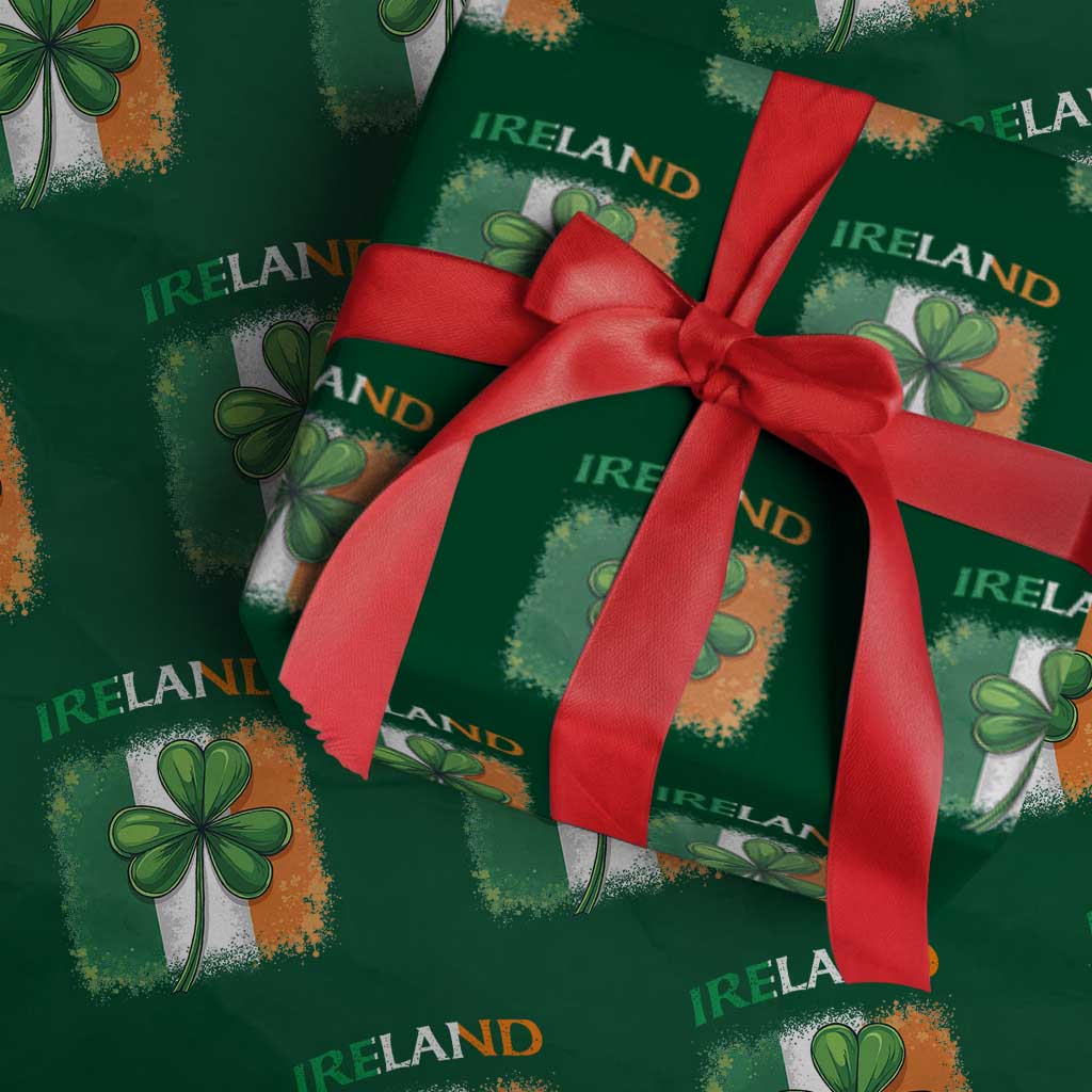 Vintage Ireland Shamrock Irish Flag St Patricks Day Wrapping Paper Roll