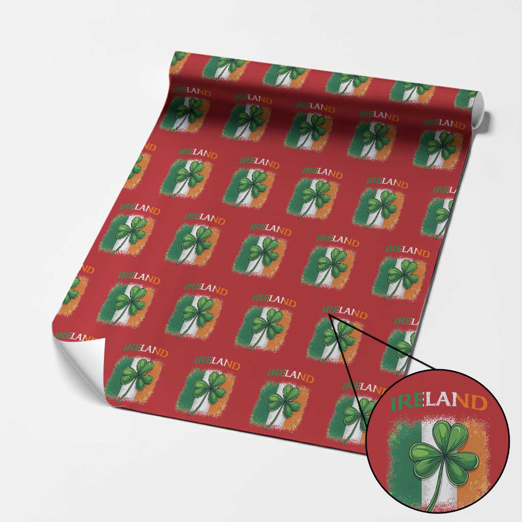 Vintage Ireland Shamrock Irish Flag St Patricks Day Wrapping Paper Roll