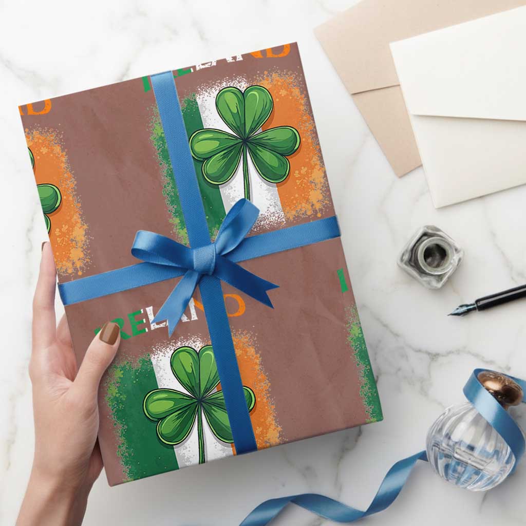 Vintage Ireland Shamrock Irish Flag St Patricks Day Wrapping Paper Roll