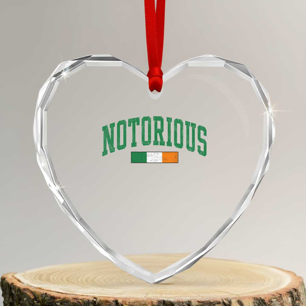 Vintage Irish Flag Notorious Heart Crystal Glass Ornament Boxing Fans