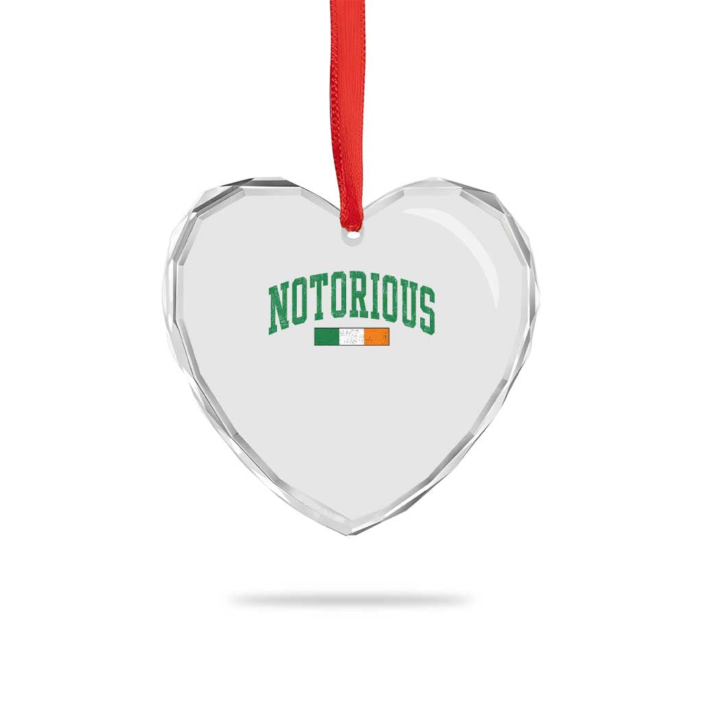 Vintage Irish Flag Notorious Heart Crystal Glass Ornament Boxing Fans