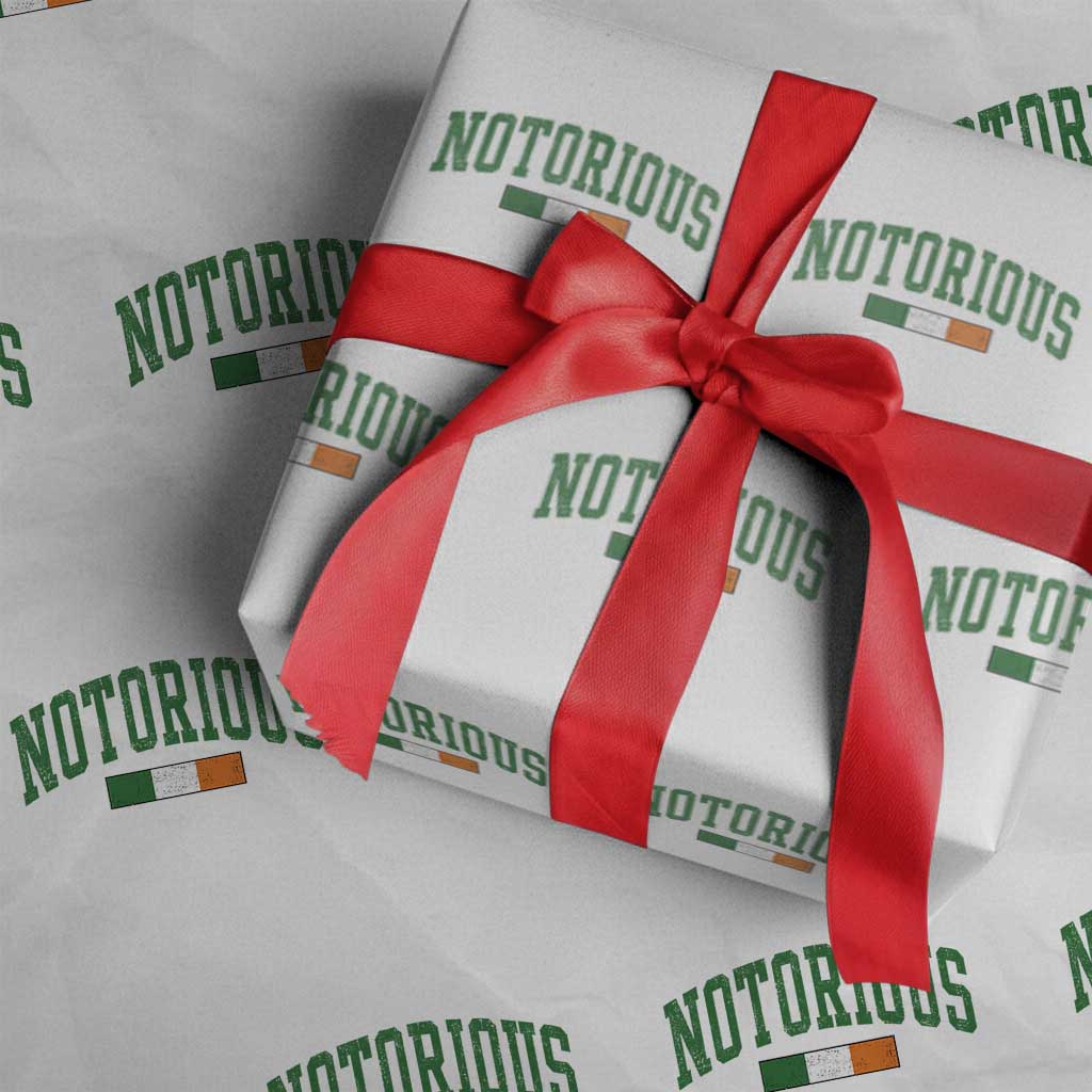 Vintage Irish Flag Notorious Wrapping Paper Roll Boxing Fans