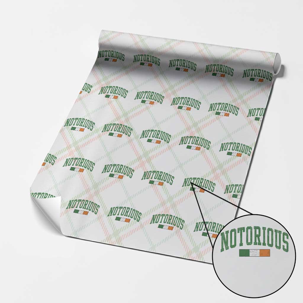 Vintage Irish Flag Notorious Wrapping Paper Roll Boxing Fans