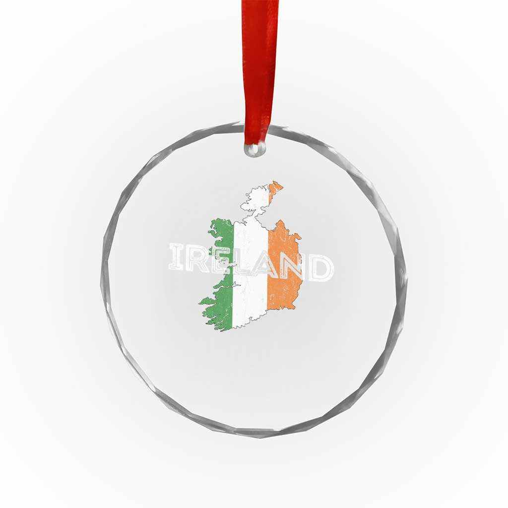 Vintage Irish Map Ireland Pride Souvenir Crystal Glass Ornament