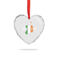 Vintage Irish Map Ireland Pride Souvenir Heart Crystal Glass Ornament