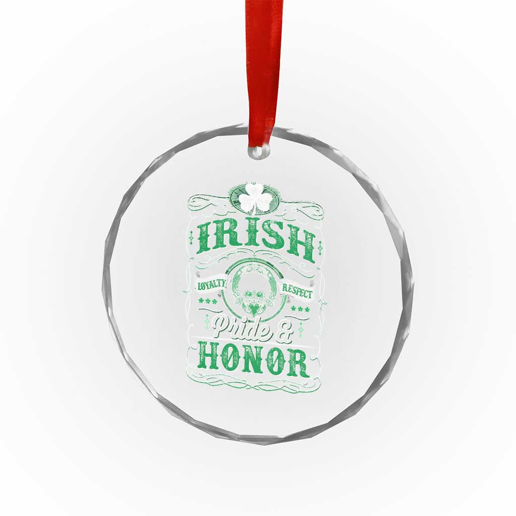 Vintage Irish Pride And Honor St Patricks Day Crystal Glass Ornament