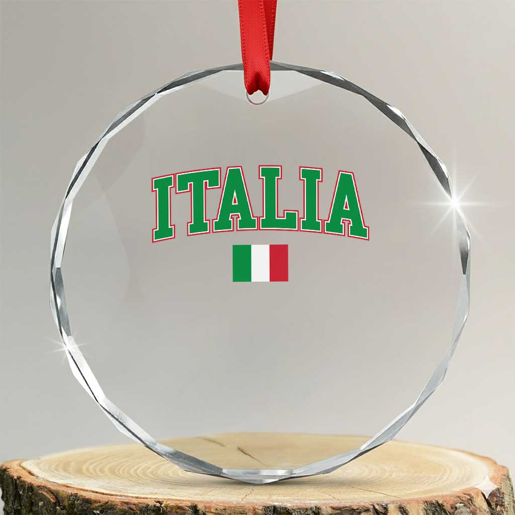 Vintage Italia Crystal Glass Ornament Print Retro Varsity Italian Apparel - Wonder Print Shop