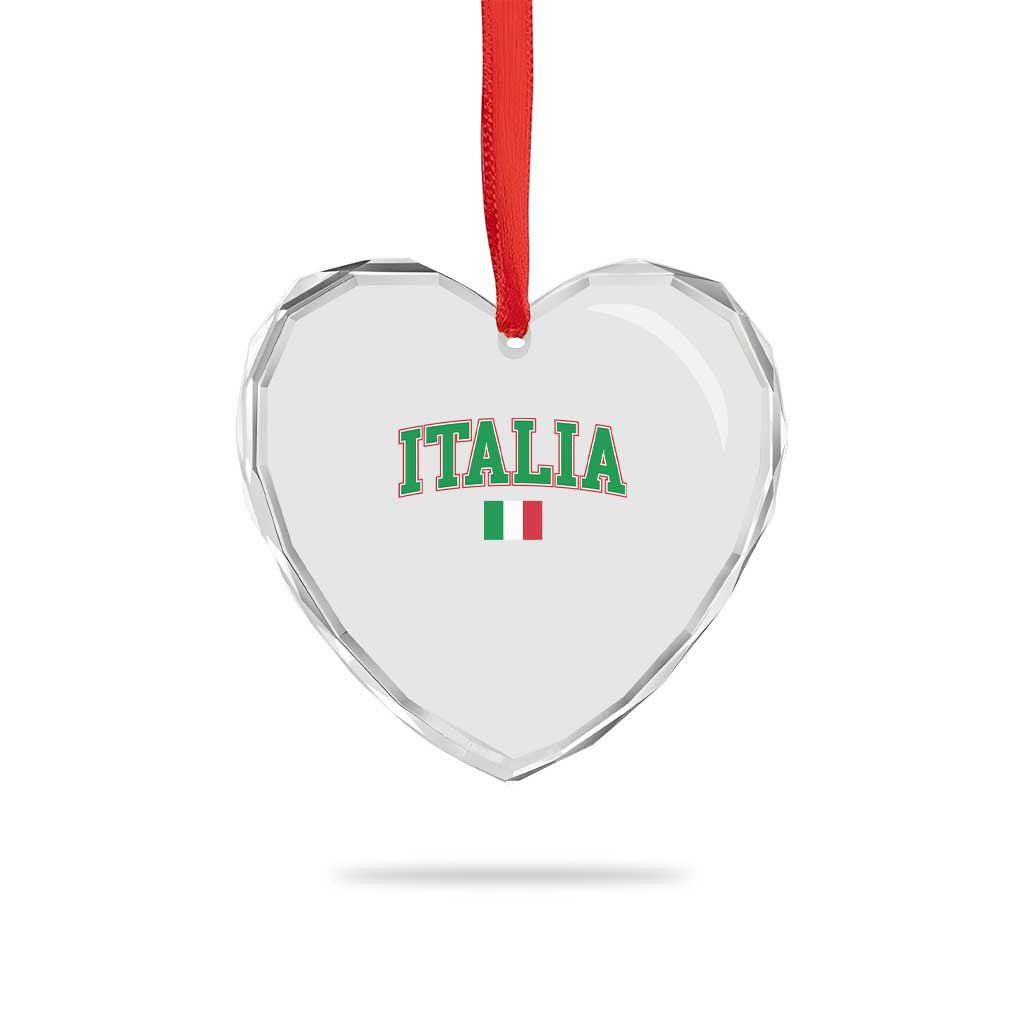 Vintage Italia Heart Crystal Glass Ornament Print Retro Varsity Italian Apparel - Wonder Print Shop