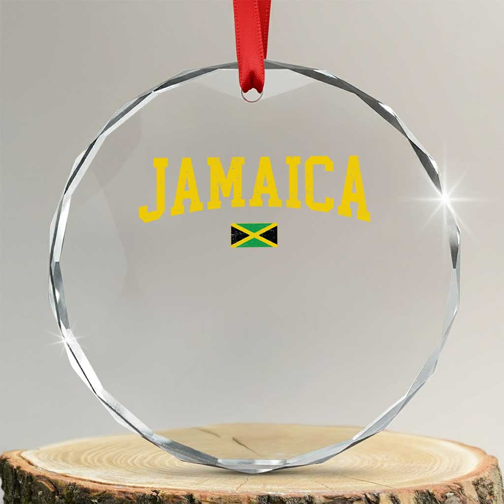 Vintage Jamaica Crystal Glass Ornament Retro Jamaican Flag National Pride Vacation - Wonder Print Shop