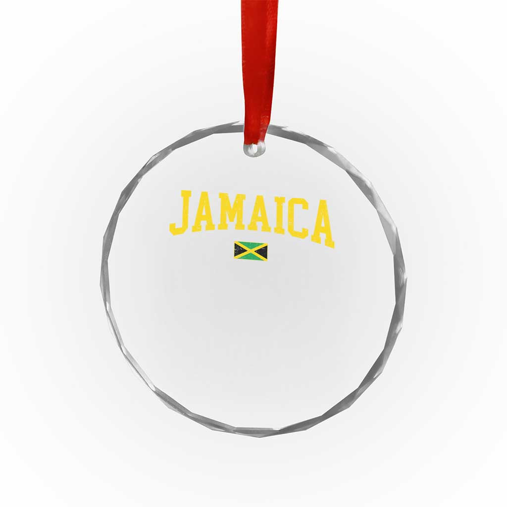 Vintage Jamaica Crystal Glass Ornament Retro Jamaican Flag National Pride Vacation - Wonder Print Shop
