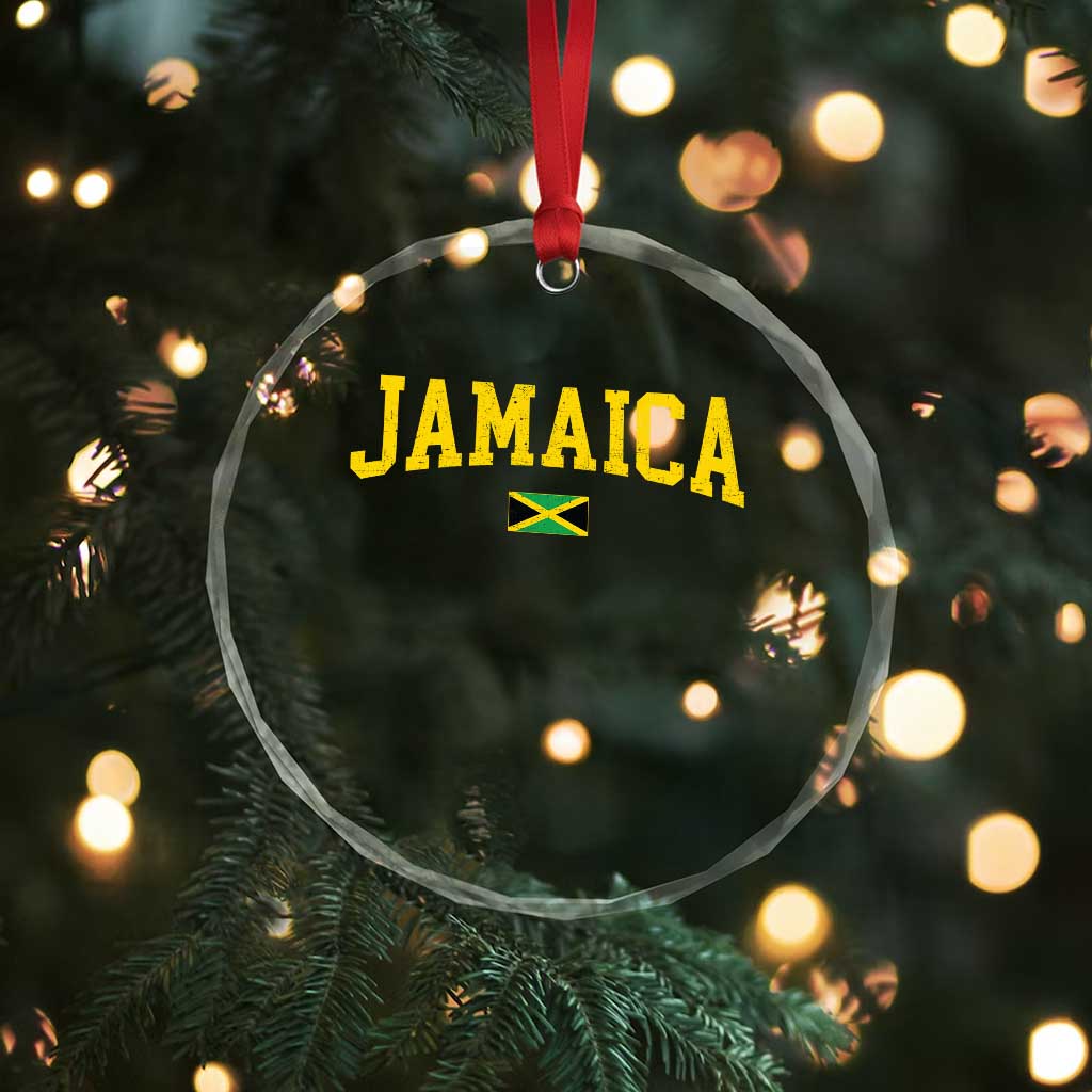 Vintage Jamaica Crystal Glass Ornament Retro Jamaican Flag National Pride Vacation - Wonder Print Shop