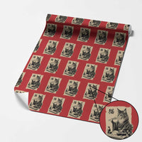 Vintage Japanese Cat Eating Sushi Wrapping Paper Roll Funny Maine Coon Kimono Gift