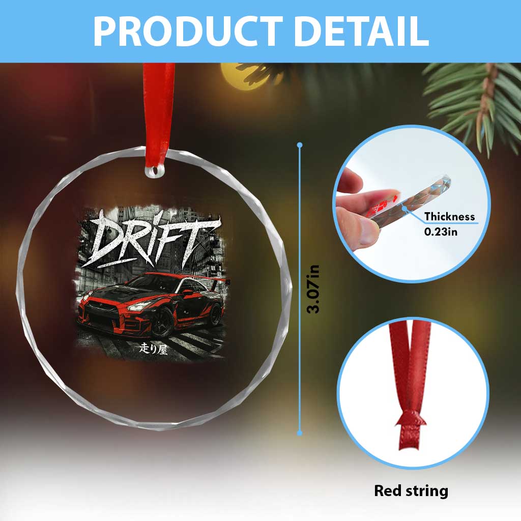 Vintage Japanese Drift Race Car Crystal Glass Ornament Retro Vintage JDM Tokyo Japan Drifting TS10