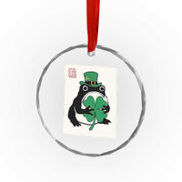 Vintage Japanese Grumpy Frog Crystal Glass Ornament Lucky St Paddys Day