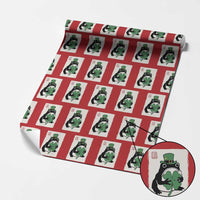 Vintage Japanese Grumpy Frog Wrapping Paper Roll Lucky St Paddys Day