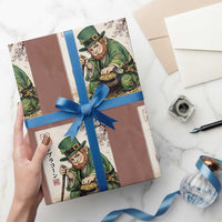 Vintage Japanese Leprechaun St Patricks Day Shamrock Ukiyo e Art Wrapping Paper Roll