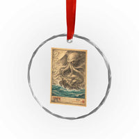 Vintage Japanese Sea Monster Crystal Glass Ornament Retro Mythology Newspaper Ukiyo-e Art