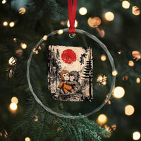 Vintage Japanese Ukiyoe Punch Baby Monkey Crystal Glass Ornament Kawaii Animal Gift