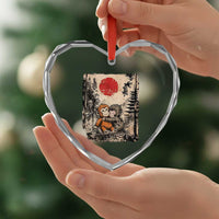 Vintage Japanese Ukiyoe Punch Baby Monkey Heart Crystal Glass Ornament Kawaii Animal Gift