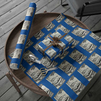 Vintage Japanese Ukiyoe Siberian Husky Wrapping Paper Roll Cute Sleeping Animal Gift