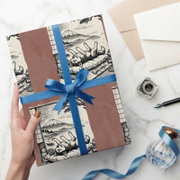 Vintage Japanese Ukiyoe Siberian Husky Wrapping Paper Roll Cute Sleeping Animal Gift