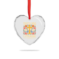 Vintage Jesus Heart Crystal Glass Ornament Thats Who I Praise Boho Floral Christian Church God Faith