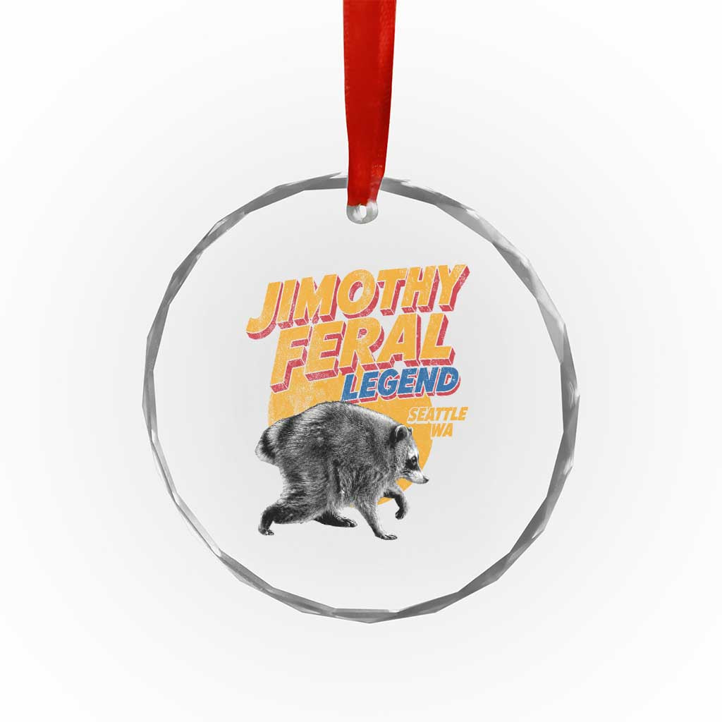 Vintage Jimothy Raccoon Crystal Glass Ornament Feral Legend Seattle WA Trash Panda Meme