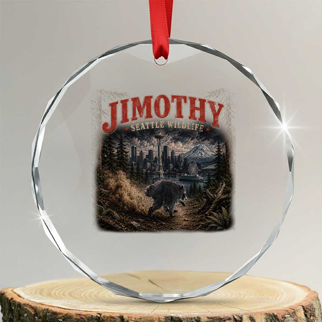 Vintage Jimothy Seattle Wildlife Raccoon Meme Crystal Glass Ornament
