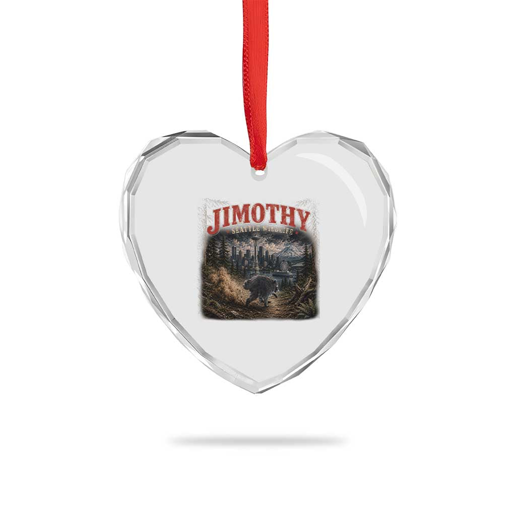 Vintage Jimothy Seattle Wildlife Raccoon Meme Heart Crystal Glass Ornament
