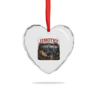 Vintage Jimothy Seattle Wildlife Raccoon Meme Heart Crystal Glass Ornament