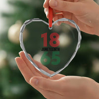 Vintage Juneteenth 1865 Heart Crystal Glass Ornament Retro Striped Number Graphic