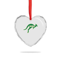 Vintage Kangaroo Australia Heart Crystal Glass Ornament Patriotic Country Pride Graphic Aussie Roo Kangaroo