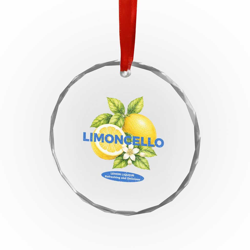 Vintage Limoncello Lemon Liqueur Crystal Glass Ornament Citrus Fruit Botanical Italian Summer Graphic
