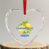 Vintage Limoncello Lemon Liqueur Heart Crystal Glass Ornament Citrus Fruit Botanical Italian Summer Graphic