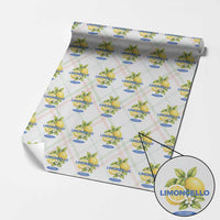 Vintage Limoncello Lemon Liqueur Wrapping Paper Roll Citrus Fruit Botanical Italian Summer Graphic