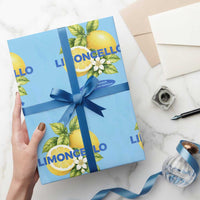Vintage Limoncello Lemon Liqueur Wrapping Paper Roll Citrus Fruit Botanical Italian Summer Graphic